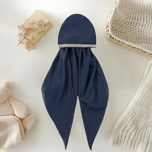 Instant Hijab for Women: Hijab Scarf, Hijabs for Women Muslim, Muslim Head Scarf, Easy Slip on - color: Navy Blue
