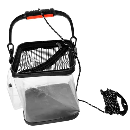 LIOOBO Thickened Transparent Fish Bucket Outdoor Folding Fishing Bucket Live Fish Carrier Lightweight Eva Barrel Easy to Store