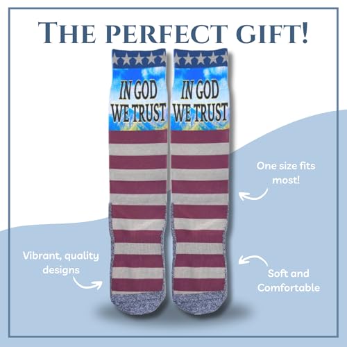 Men's – Christian Crew Socks for Men with Scripture | Moisture-Wicking | Easter Gift Idea - color: In God We Trust