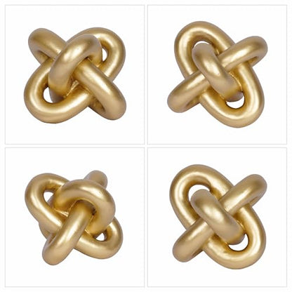 Gold Knot Statue Decor Modern Geometric Round Sculpture Table Sculptures and Figurines Round Decorative Ornaments Knick Knacks Home Decor for Shelves Coffee Table Bookshelf Decoration Gifts - style: gold knot