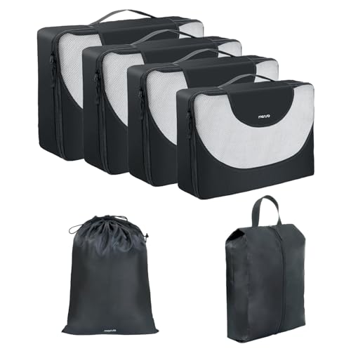 MOSISO 6 Set Packing Cubes for Travel Essentials, Suitcase Organizer Bags