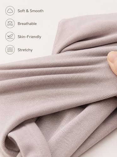 Premium Stretch Cotton Gradient Scarf for Women, Soft Jersey Wrap Shawl, Lightweight Ombre Hijab for Everyday Wear - color: Mctlo2537-beigegrey
