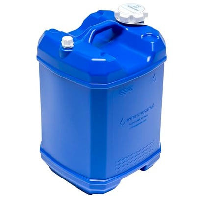 WaterPrepared ReadyJug 7 Gallon Water Storage Container with Built-In Spigot, Blue - Stackable Portable Emergency Tank for Camping