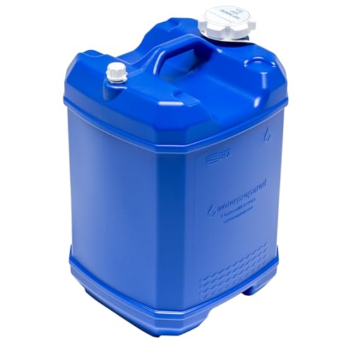 WaterPrepared ReadyJug 7 Gallon Portable Emergency Water Tank, Blue | Stackable Drinking Water Jug with Built-in Dispenser Spigot - Storage Container for Camping, Survival, Sports & Travel - size: 896 Ounces