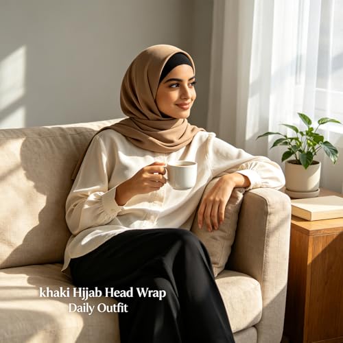Hijab Scarf for Women, 3PCS Set with Undercap and Hijab Clip Lightweight Modal Muslim Head Wrap Scarf for Daily - color: Sy13-khika Hijab+black Undercap