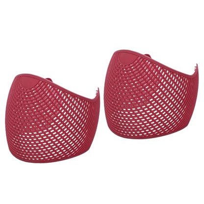Non Slip Hijab Crown Headband | 2 Pack Elastic Lightweight Hair Grip Band Base Layer for Workout Sports Daily Use Black (Deep Red) - color: Deep Red