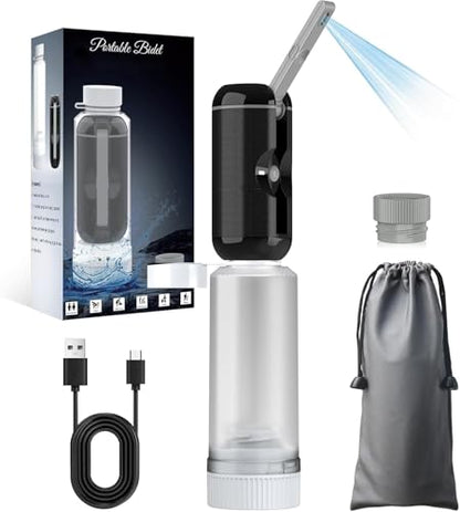 Portable Bidet for Travel, Rechargeable Waterproof Sprayer, Black - color: Blackgray