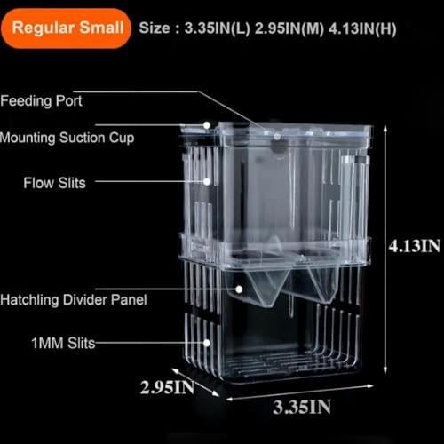Aquarium Fish Breeder Box Hatchery Incubator,Multi-Functional Acrylic Breeder Isolation Box Hatching Incubator Box for Fish Fry Betta Fish Shrimp and Little Turtle - size: S