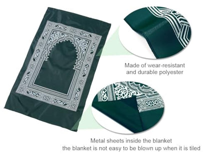 Portable Travel Prayer Mat,8 Pieces Portable Muslim Islamic Prayer Mat,Polyester Prayer Rug,4 Colors Muslim Prayer Carpet with Pocket for Islamic Gifts Ramadan Family Trips(60 cm x 100 Cm)