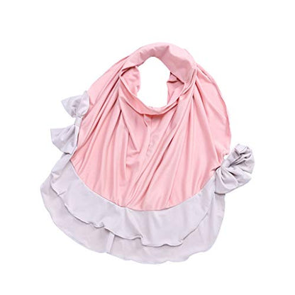 Toddler Girls Muslim Dress Abaya with Hijab Prayer Clothes Arab Solid Islamic Robe Kids Ramadan Long Skirt LDS Temple Dresses - color: B-pink, size: 18-24 Months