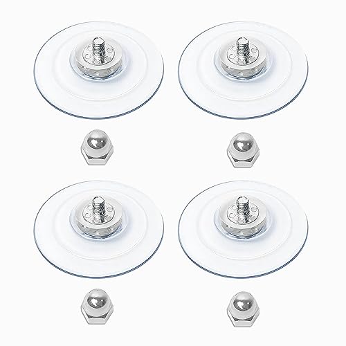 AMOSIJOY 4 Pack Cat Window Perch Strong Replacement Suction Cups with Screw | Extra Strong Adhesive, Reusable and Removable, Suitable for Cordless & Foldable Cat window perch