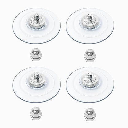 AMOSIJOY 4 Pack Cat Window Perch Strong Replacement Suction Cups with Screw | Extra Strong Adhesive, Reusable and Removable, Suitable for Cordless & Foldable Cat window perch