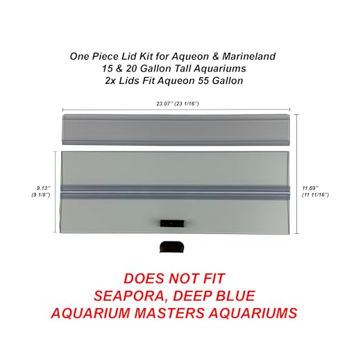 H2Pro Glass Canopy Aquarium Lid for Fresh & Saltwater Fish Tanks (24GT for Aqueon & Marineland 15 & 20 Tall Aquariums) - color: 24GT for Aqueon & Marineland 15 & 20 Tall