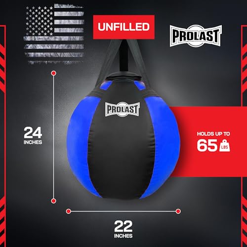 Wrecking Ball Heavy Punching Bag for Adults, Hook and Uppercut, Body Snatcher, Boxing, MMA, Muay Thai, 65 lbs, Classic - color: Blue / Black, style: Unfilled