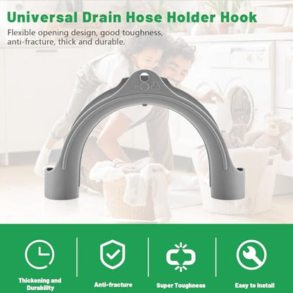 U Shape Washer Drain Hose Hook for Washing, Dishwashers, Sink Srain Hoses, U-Bend Hose Holder Hook Compatible with Samsung, GE Washing Machine Drain Hoses