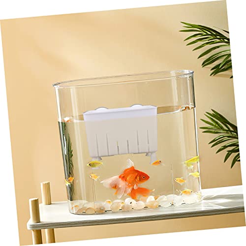 Mikikit 1 Set Aquarium Breeding Box Multi Functional Fish Tortoise Isolation Box with Double Suction Cups for Newborn and Pregnant Fish Easy to Clean Safe Breeding - color: White