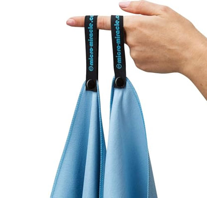 XL 여행용 타월 - 2in1 대형 빠른 건조 엑스트라 소프트 극세사, 13가지 색상, 체육관, 수영 연습, 여행, 배낭여행, 캠핑, RV, 해변, 비상 가방, 기숙사, 작은 집, 밴 또는 캠핑카용 경량 - color: Light Blue