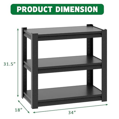20-30 Gallon Fish Tank Stand - Metal Aquarium Stand, 34 "W x 18 "D x 31"H Adjustable Heavy Duty Reptile Tank Stand, Adjustable 3-Tier Fish Tank Rack Shelf for Home Office, Tank Not Included (Black) - color: Black