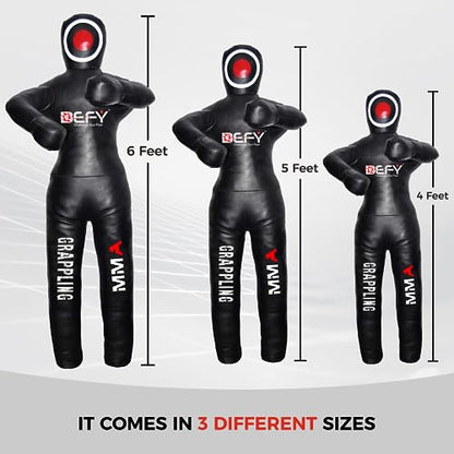 DEFY Vinyl Jiu Jitsu MMA Grappling Dummy Judo Martial Arts Punching Bag Karate - size: 4 Feet