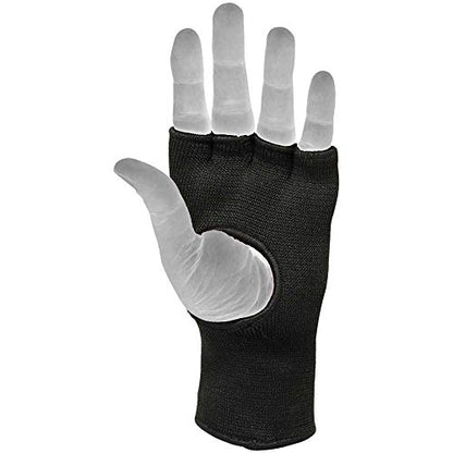 Muay Thai Boxing Inner Gloves Protective Hand Wrap MMA Fist (Black, XX-Large) - color: Black, size: XX-Large