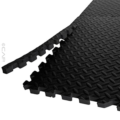 CAP Barbell Puzzle Diamond Plate Texture Puzzle Exercise Mat | Multiple options