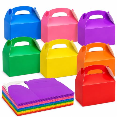 The Dreidel Company Black Gable Treat Boxes, 25-Count Party Favors, 6.25" Inch Wide x 3.5" Inch Thick x 3.5" Inch Tall Box, 25-Pack - color: Black
