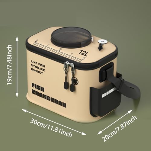 Foldable Fishing Bucket - Live Fish Container, Portable Fishing Bucket with Aeration Hole, Fish Transport Boxes for Outdoor Travel Hiking, Live Fish Container Box for Adult Outdoor Fishing - size: A