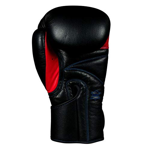 Fighting Leather Training Gloves - Boxing, MMA, Kickboxing, Punching Bag, Sparring Oz Gloves - color: Black, size: 16 oz