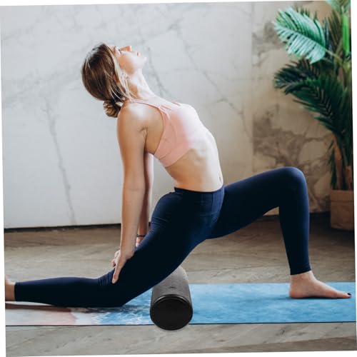 High Density Solid Yoga Massage Roller for Muscle Fitness Foam Roller for Back Neck Shoulder Leg Massage Smooth Surface for Tissue Relief (15x45cm)