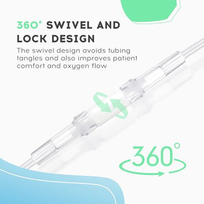 Oxygen Tubing Swivel Connectors – 20-Pack Leak-Proof 360-Degree Rotatable Oxygen Tube Connectors, Oxygen Connector Avoid Tangles - size: 20 pack