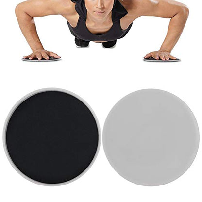 2pcs Discs Slider, Fitness Disc Slides Exercise Sliding Plate Sliding Discs Fitness Core Slider Workout for Gym, Home, Yoga, Pilates(Grey)