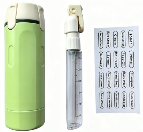4 in 1 Travel Dispenser Bottle Set - color: Green