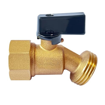 Joywayus Brass Outdoor Spigot Hose Bibb Valve 1/2"NPT Female x 3/4"GHT Male | Quarter Turn Ball Valve, Garden Hose Outlet Connector - size: 1/2"NPT