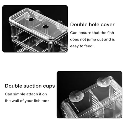 Mipukbay Large Aquarium Isolation Breeding Box, Acrylic Transparent Aquarium Breeder Box for Fish Fry Hatching, Shrimp Breeding, Betta, Guppy, Killifish, Clownfish, Suitable for 5-40 Gallon Tanks - size: Large