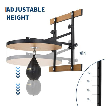 Speed Bag Platform for Boxing Punching Practice with 8 Inch Height Adjustable Mount 360 Degree Swivel and Includes Speed Bag Air Pump