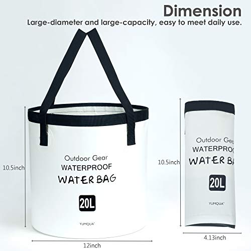 Collapsible Bucket 5 Gallon, Multifunctional Portable Folding Bucket Water Container Wash Basin for Camping Fishing Hiking Traveling Backpacking Outdoor Survival Gardening Car Washing - color: White