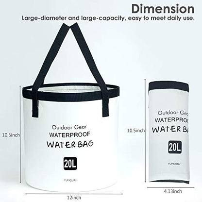 Collapsible Bucket 5 Gallon, Multifunctional Portable Folding Bucket Water Container Wash Basin for Camping Fishing Hiking Traveling Backpacking Outdoor Survival Gardening Car Washing - color: White