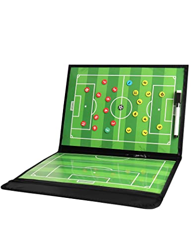 Soccer Coaching Board, Magnetic Soccer Clipboard for Coaches, Foldable Board with Dry Erase Marker - style: Soccer-A