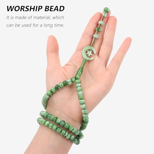 2 Pack Prayer Beads, Muslim Tasbih 99 Beads Allah & Muhammad Islamic Prayer Rosary Muslim Islam Misbaha Tasbeeh 99 Necklace for Men and Women(Green) - color: Green