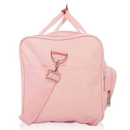 DALIX Signature Travel or Gym Duffle Bag in (Black, Gray, Navy Blue Red) - color: Pink