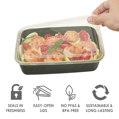 Bentgo Prep 60-Piece Meal Prep Kit - Reusable PFAS & BPA-Free Food Containers, 1-Compartment, 2-Compartment, & 3-Compartments - Microwave, Freezer, & Dishwasher Safe (Rich Shades) - color: Rich Shades