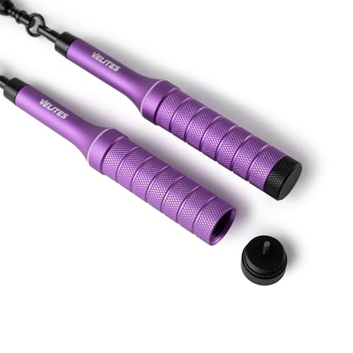 Velites - Earth 2.0 Jump Rope - Official CrossFit® Games Rope - Professional Aluminum Speed Rope for Double Unders, Fitness & Boxing - Includes 4mm Cable & Carrying Bag - - color: Purple