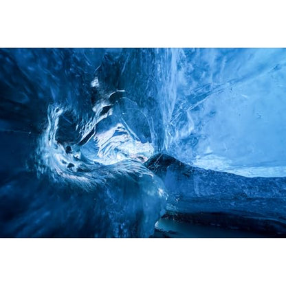 Glacial Ice Cave Aquarium Background Abstract Blue Ice Cave Style Terrarium Background Winter Glacial Caves Fish Tank Background Ice Caves Reptile Tank Enclosure Backgrounds 24x16in - color: Dark Blue, size: 24(W)x16(H)inches/ 60(W)*40cm(H)