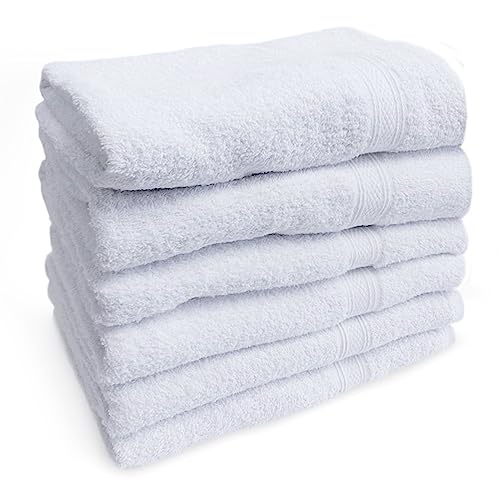 Towels N More Multi Pack 22X44 Small Light Weight Gym Towels or Can be Used as Quick Dry Bath Towel or Salon Towel, 100% Ring Spun Cotton Loops Sweat Towels Women's Hair Dry Towel (6)