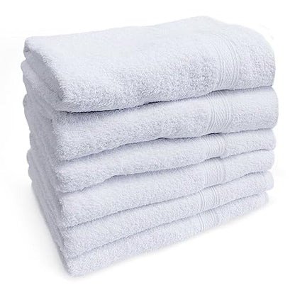Towels N More Multi Pack 22X44 Small Light Weight Gym Towels or Can be Used as Quick Dry Bath Towel or Salon Towel, 100% Ring Spun Cotton Loops Sweat Towels Women's Hair Dry Towel (6)