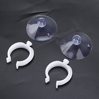 SUNGOOYUE Aquarium Hose Clamp Plastic Suction Cup Air Line Tube Holder for 12 to 16mm Transparent Pipe, 2 Cups 2 Clips, High Temperature Fixture for Fish Tank Tube Routing (Can clamp 25-34mm) - size: Can clamp 25-34mm