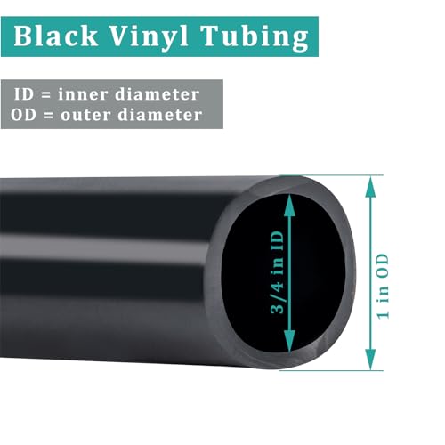 Black Vinyl Tubing 3/4” id - 10 Ft PVC Flexible Plastic Irrigation Hose | Hybrid Hose Transfer Water Air Oil for Pond Fountain Garden, Non-toxic and BPA free - size: ID 3/4 INCH, style: 10 Feet