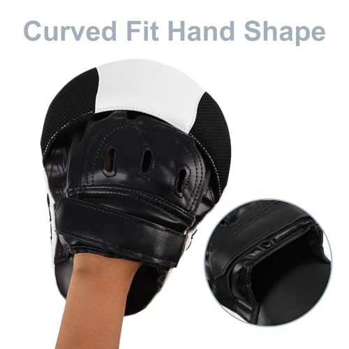 Kisangel Focus Mitts: Curved Focus Punching Target for Martial Arts - Hand Pad Training Equipment for Boxing Kickboxing Taekwondo Sparring Karate Kicking