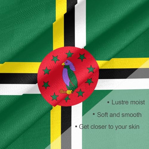 Bandana Square Head Scarf for Women Satin Hair Wrap Fashion Headband 27" - color: Dominica Flag