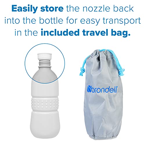Brondell GoSpa Travel Bidet GS-70 – Portable Peri Bottle for Postpartum & Perineal Care, 400ml Handheld Bidet with Angled Nozzle, Collapsible Design, Nozzle Storage & Travel Bag, Fog - color: Fog